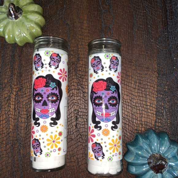 (2) Dia De Los Muertos Candles - Picture 1 of 2
